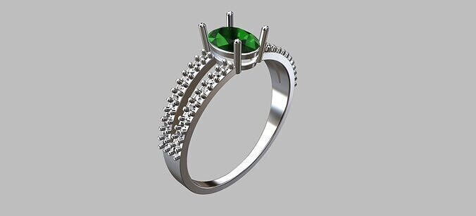 Double Hoop Ring 3D print model