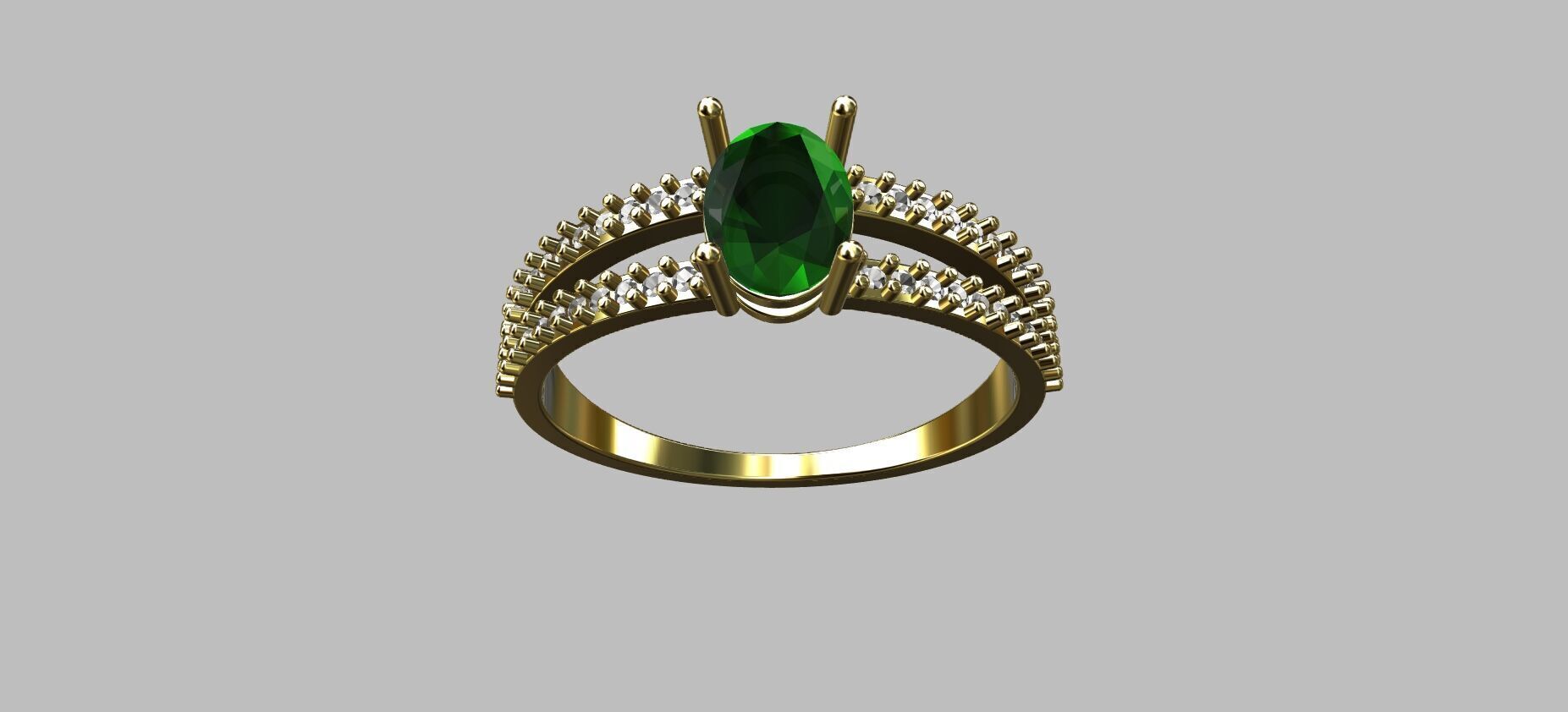 Double Hoop Ring 3D print model_6