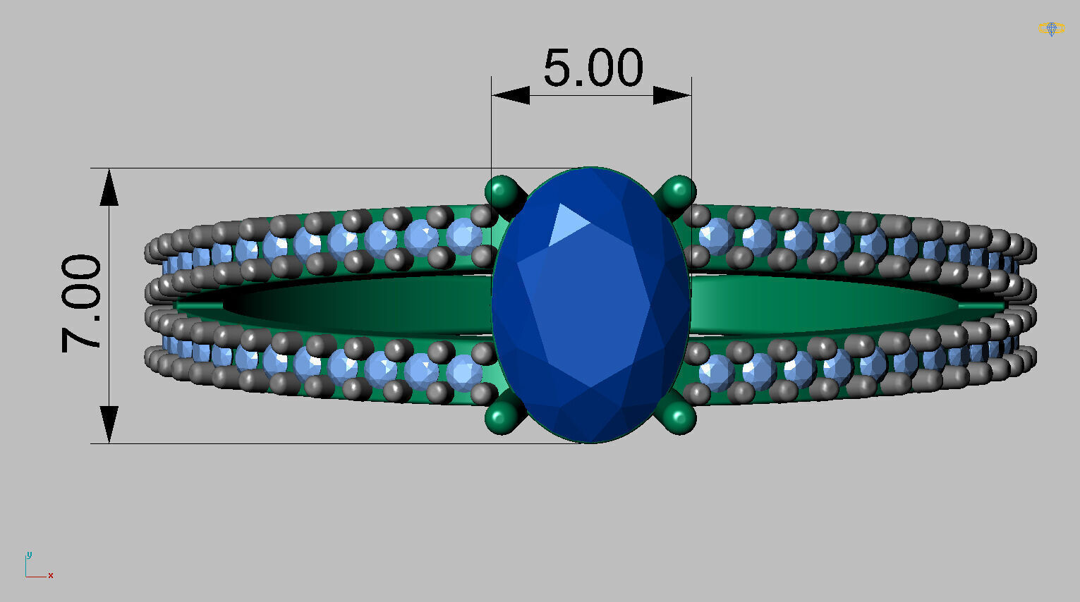 Double Hoop Ring 3D print model_11
