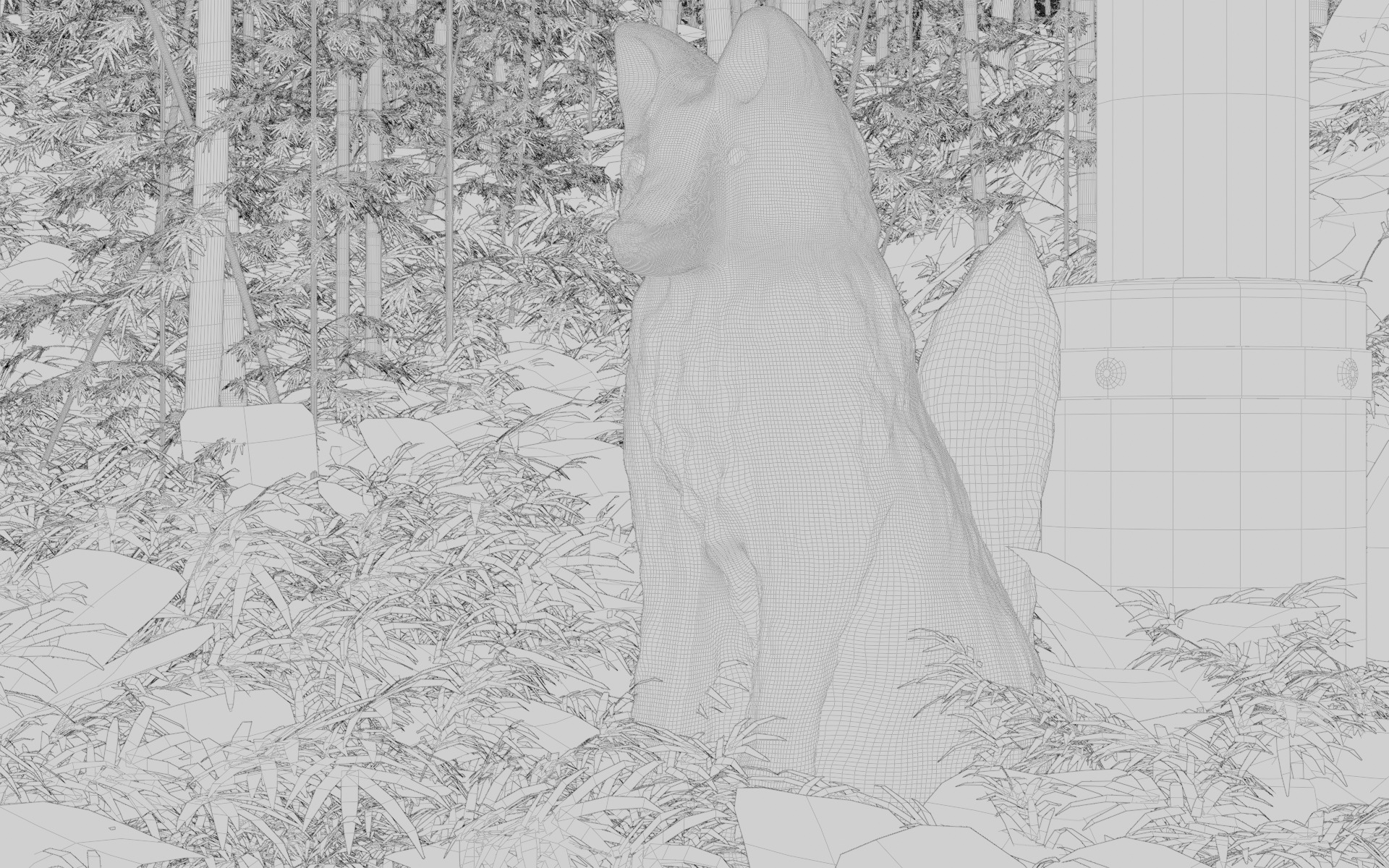 Bamboo Forest Shrine 3d Scene 3D model_20