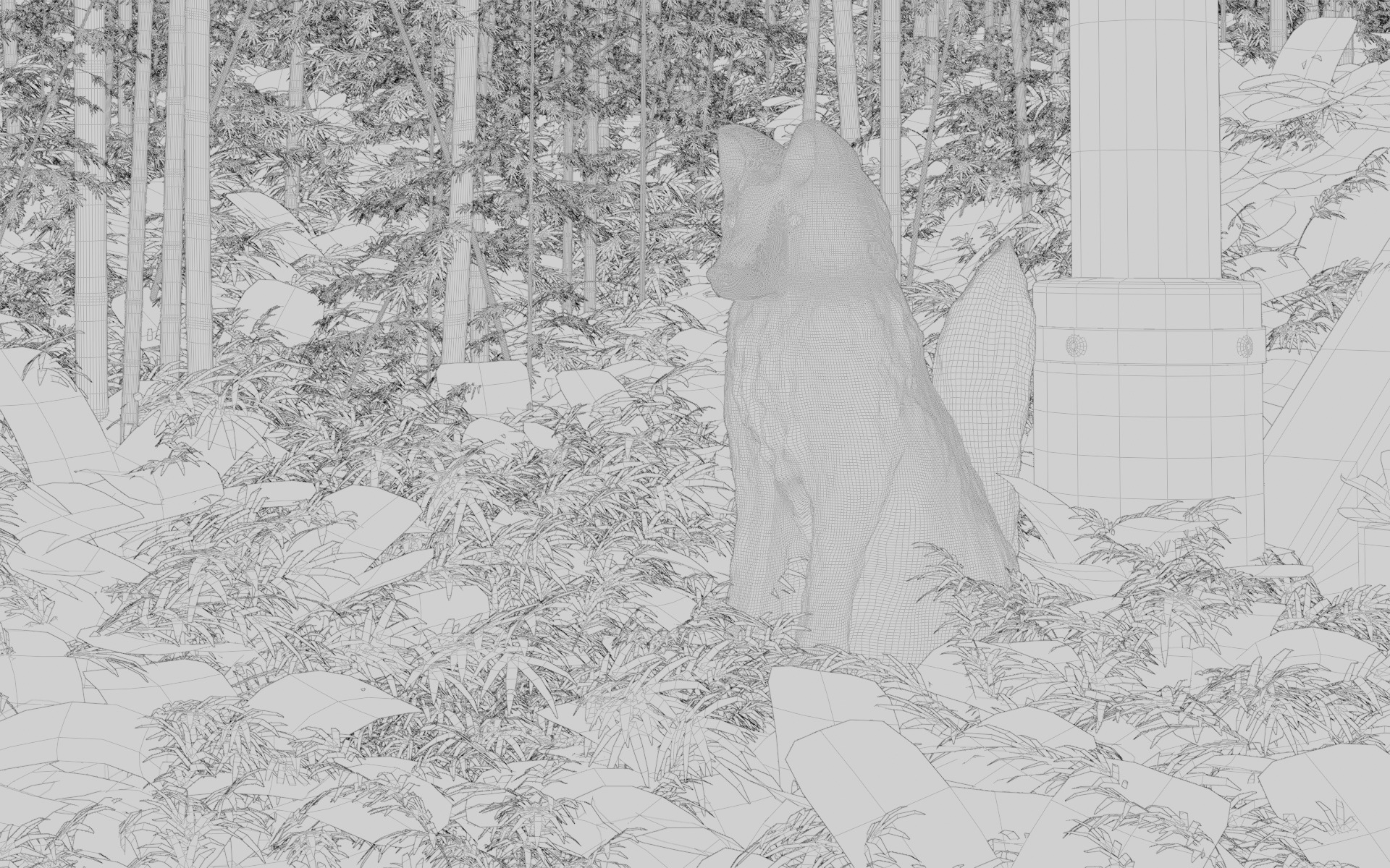 Bamboo Forest Shrine 3d Scene 3D model_18