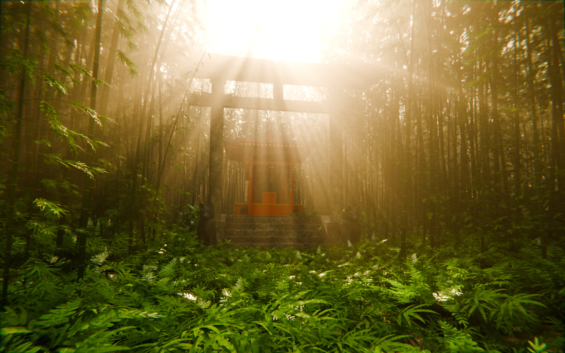Bamboo Forest Shrine 3d Scene 3D model_8