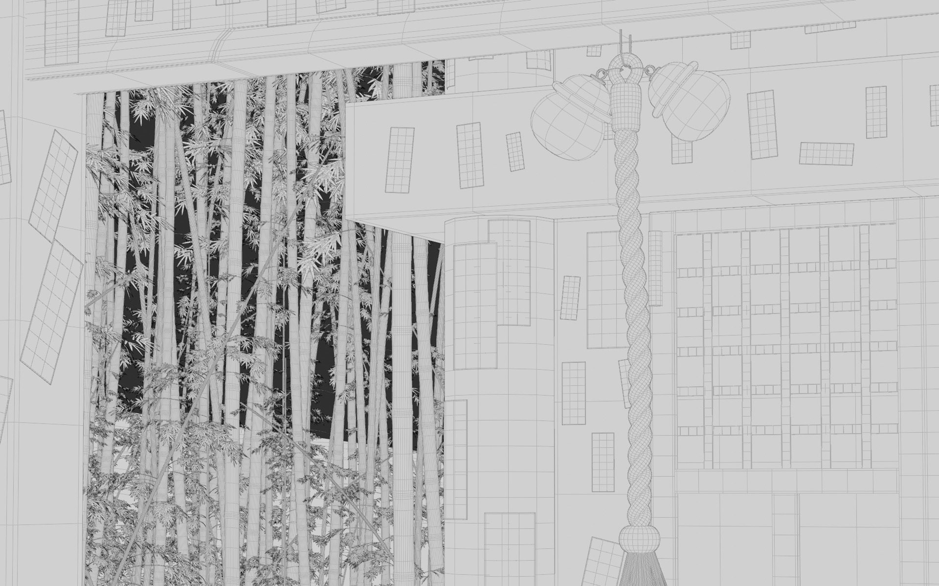 Bamboo Forest Shrine 3d Scene 3D model_16