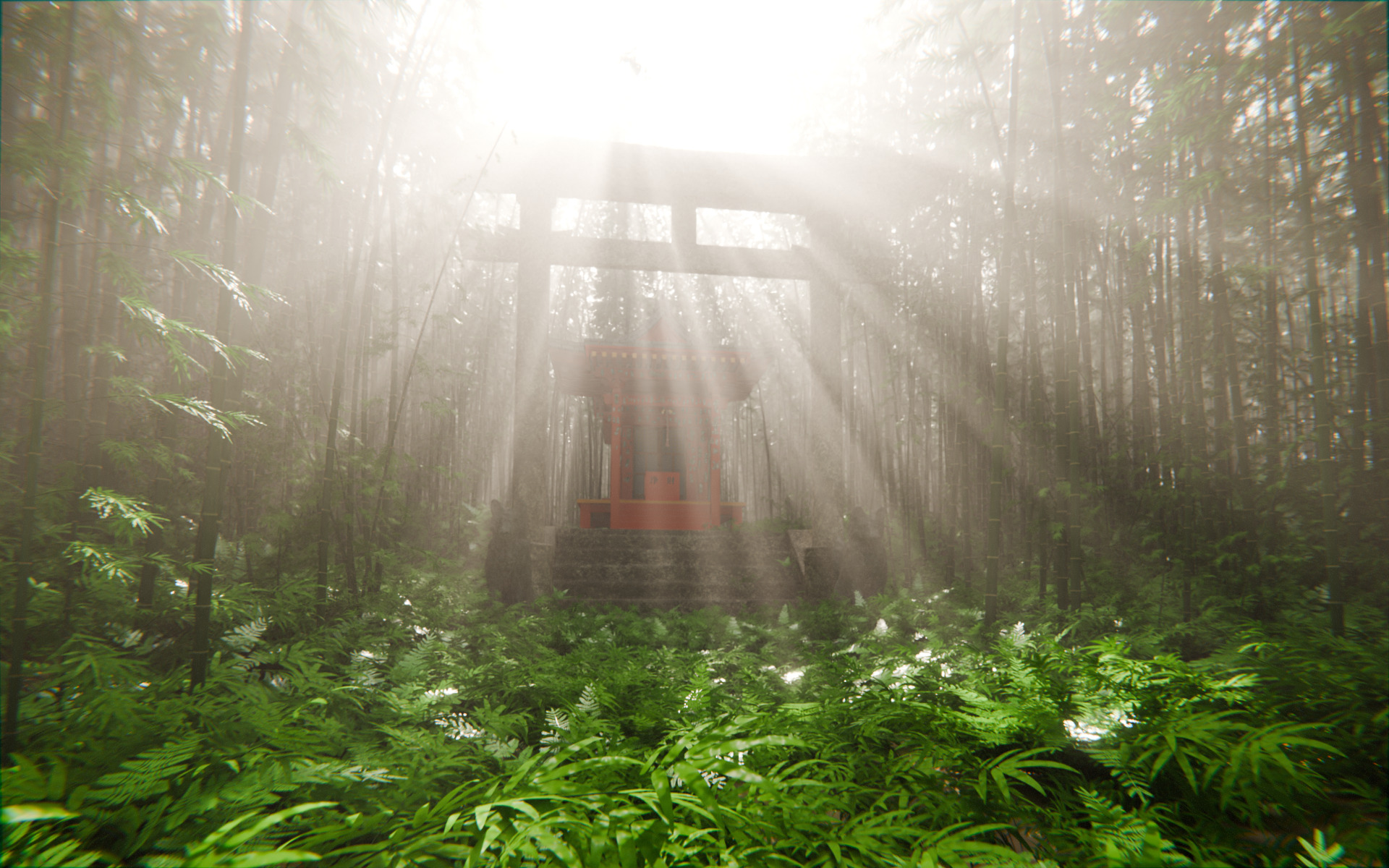 Bamboo Forest Shrine 3d Scene 3D model_10