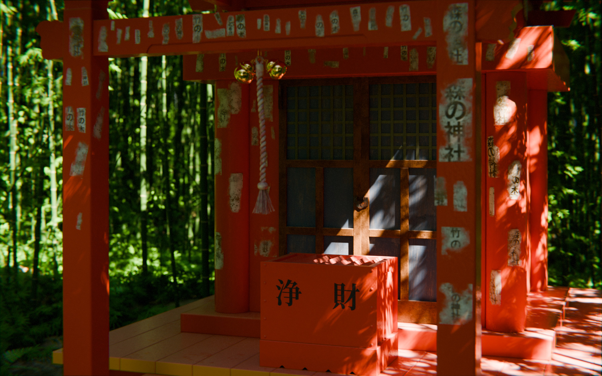 Bamboo Forest Shrine 3d Scene 3D model_2