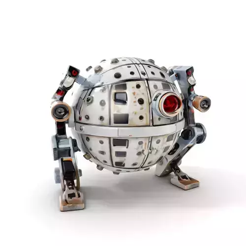 Futuristic Spherical Robot model pack Low-poly 3D model