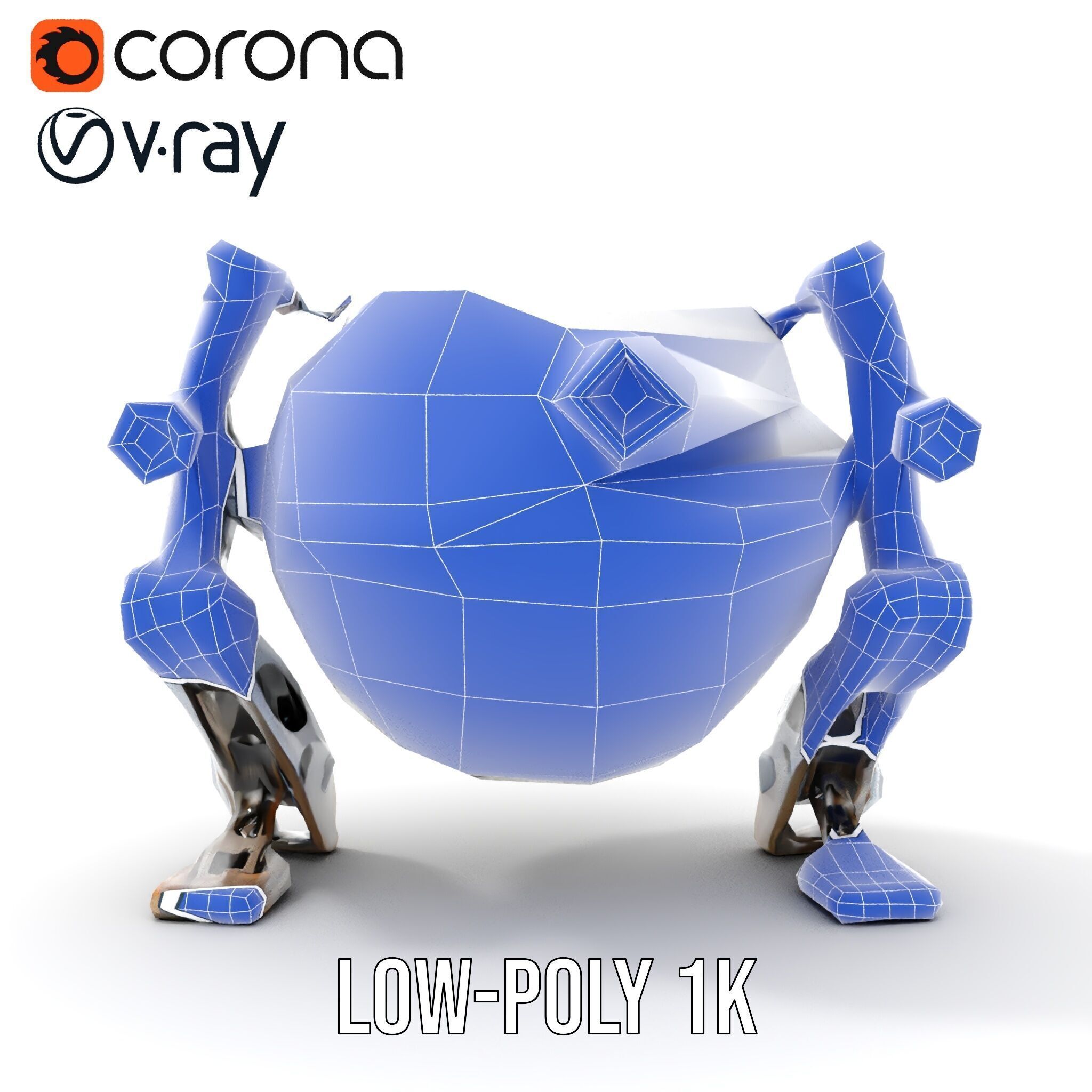 Futuristic Spherical Robot model pack Low-poly 3D model_27