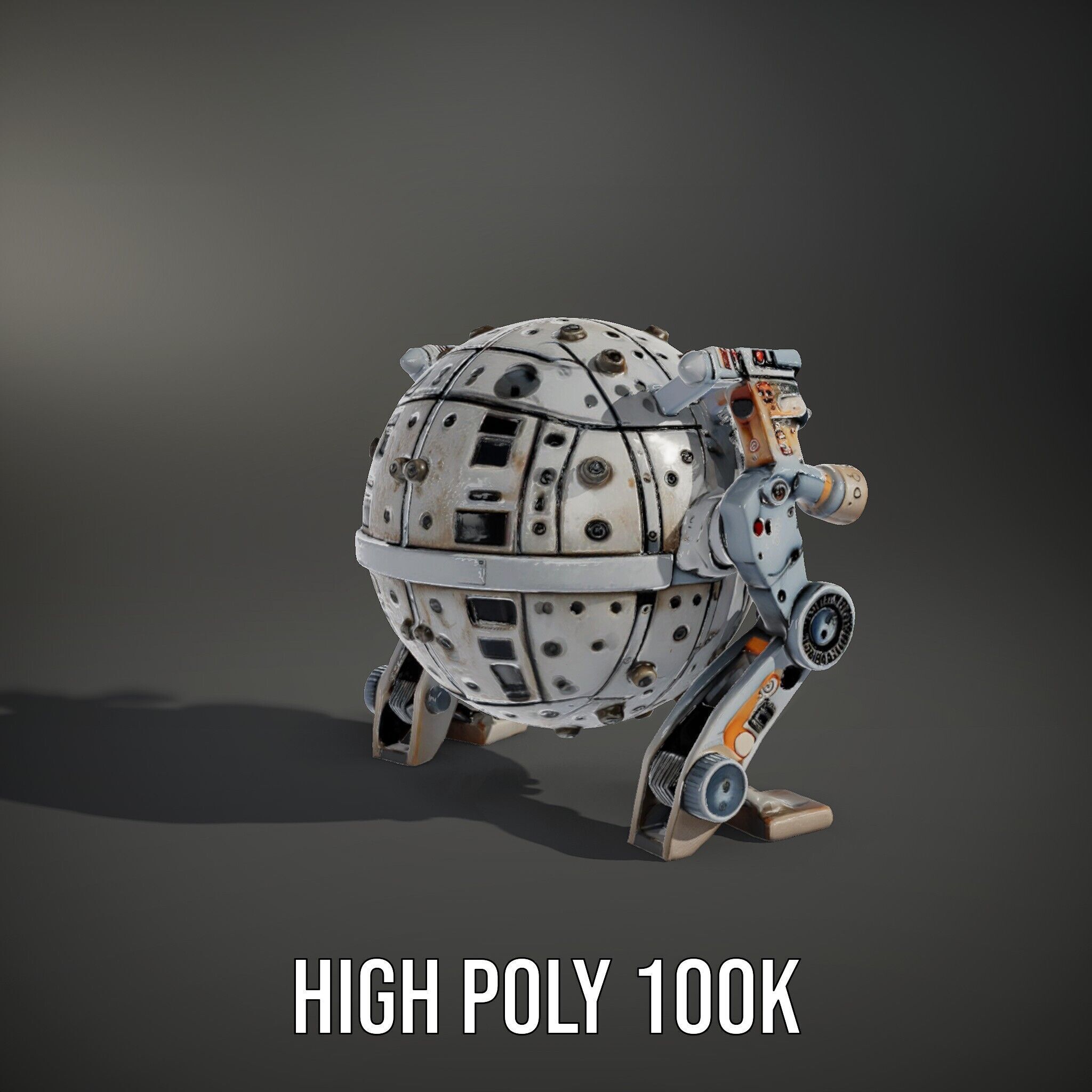 Futuristic Spherical Robot model pack Low-poly 3D model_9