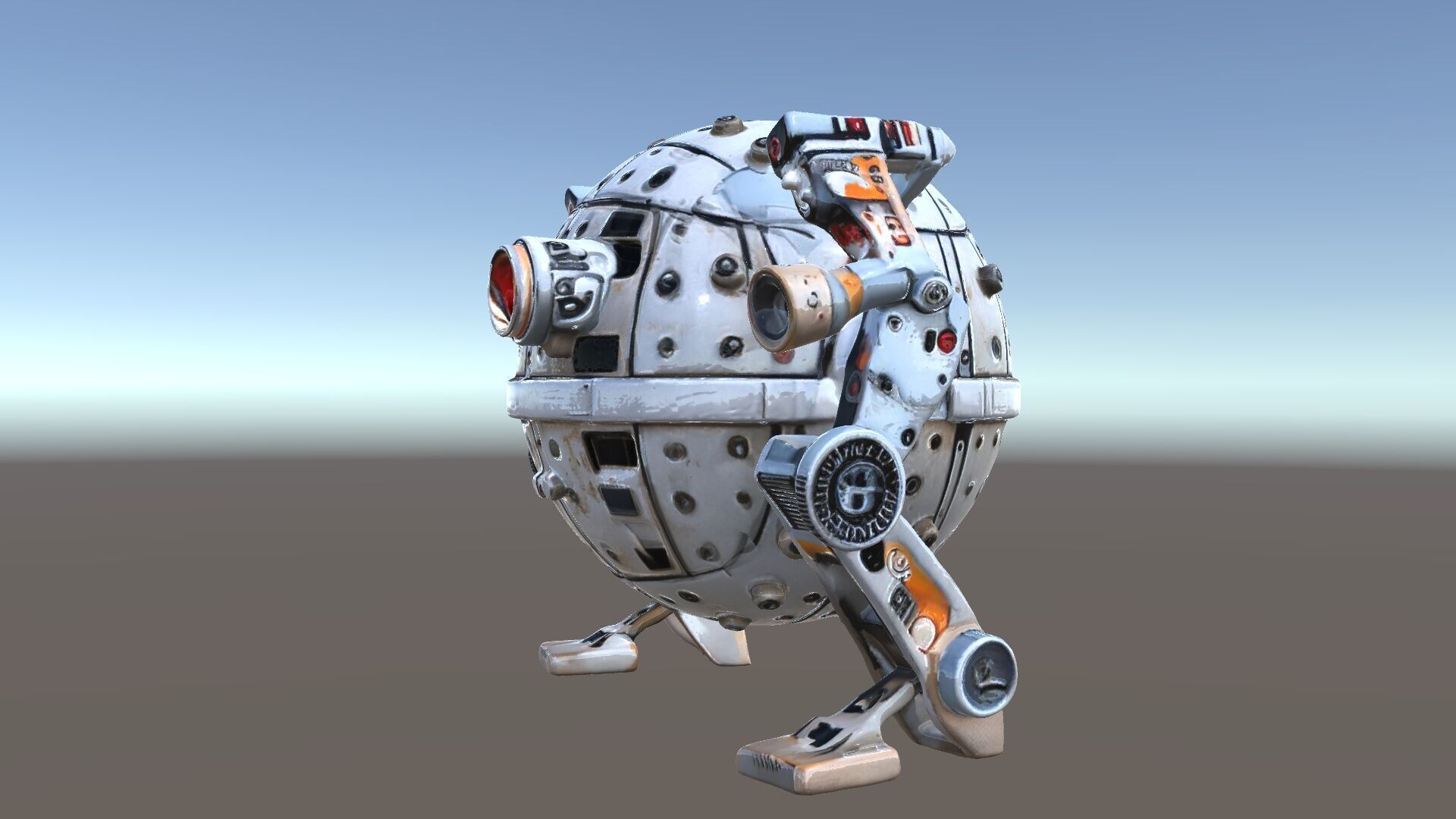 Futuristic Spherical Robot model pack Low-poly 3D model_6