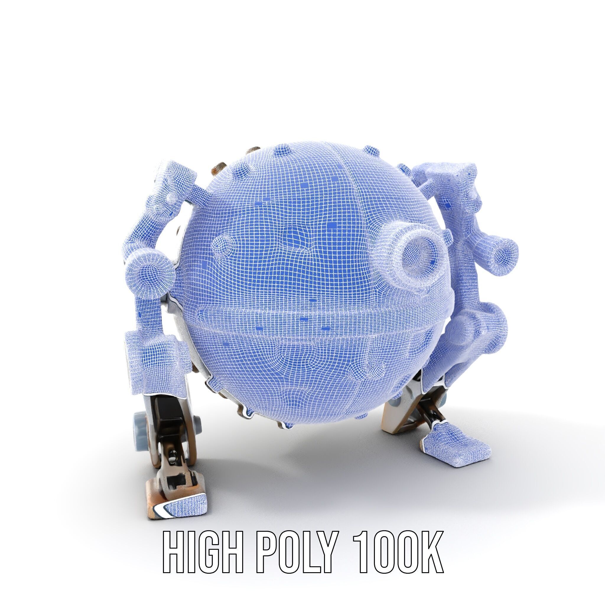 Futuristic Spherical Robot model pack Low-poly 3D model_5