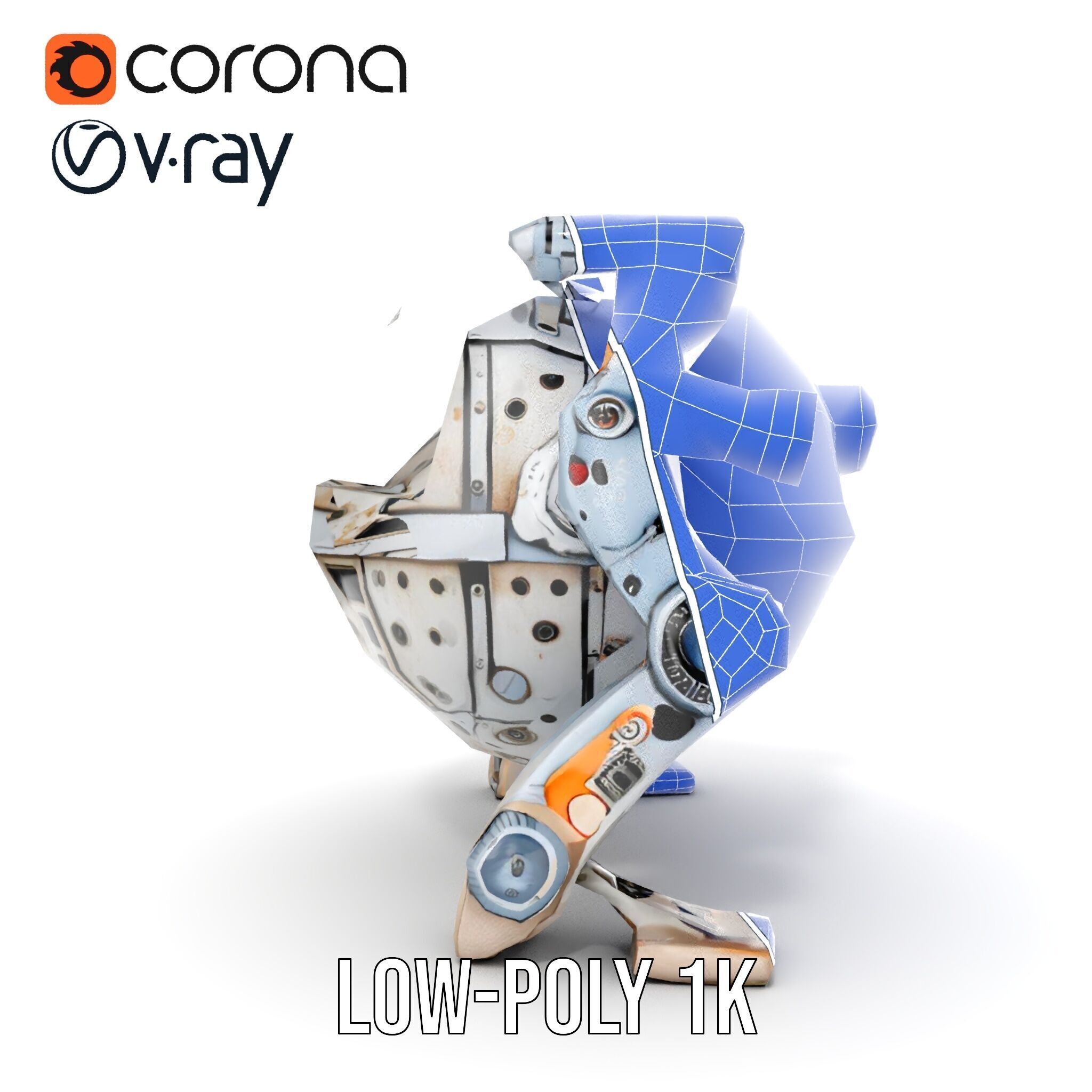 Futuristic Spherical Robot model pack Low-poly 3D model_33
