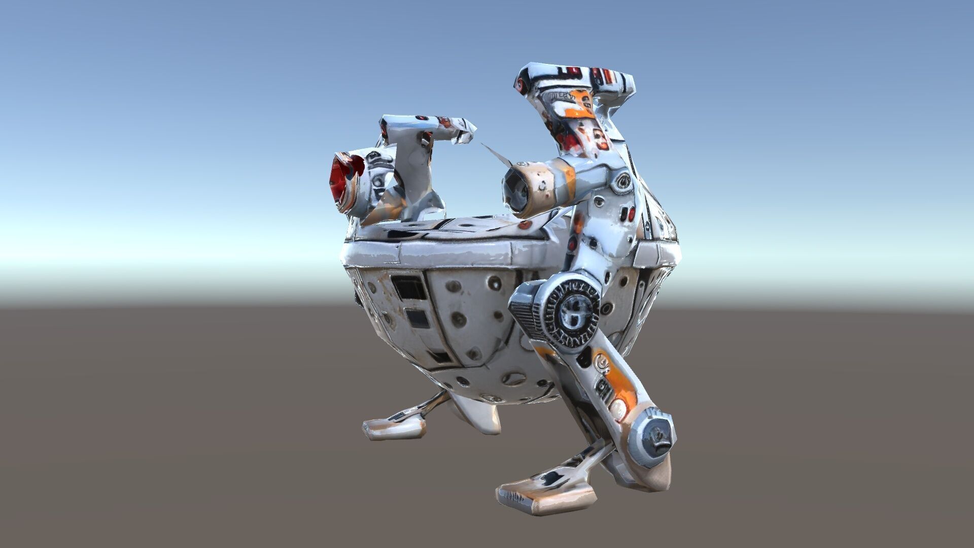 Futuristic Spherical Robot model pack Low-poly 3D model_36