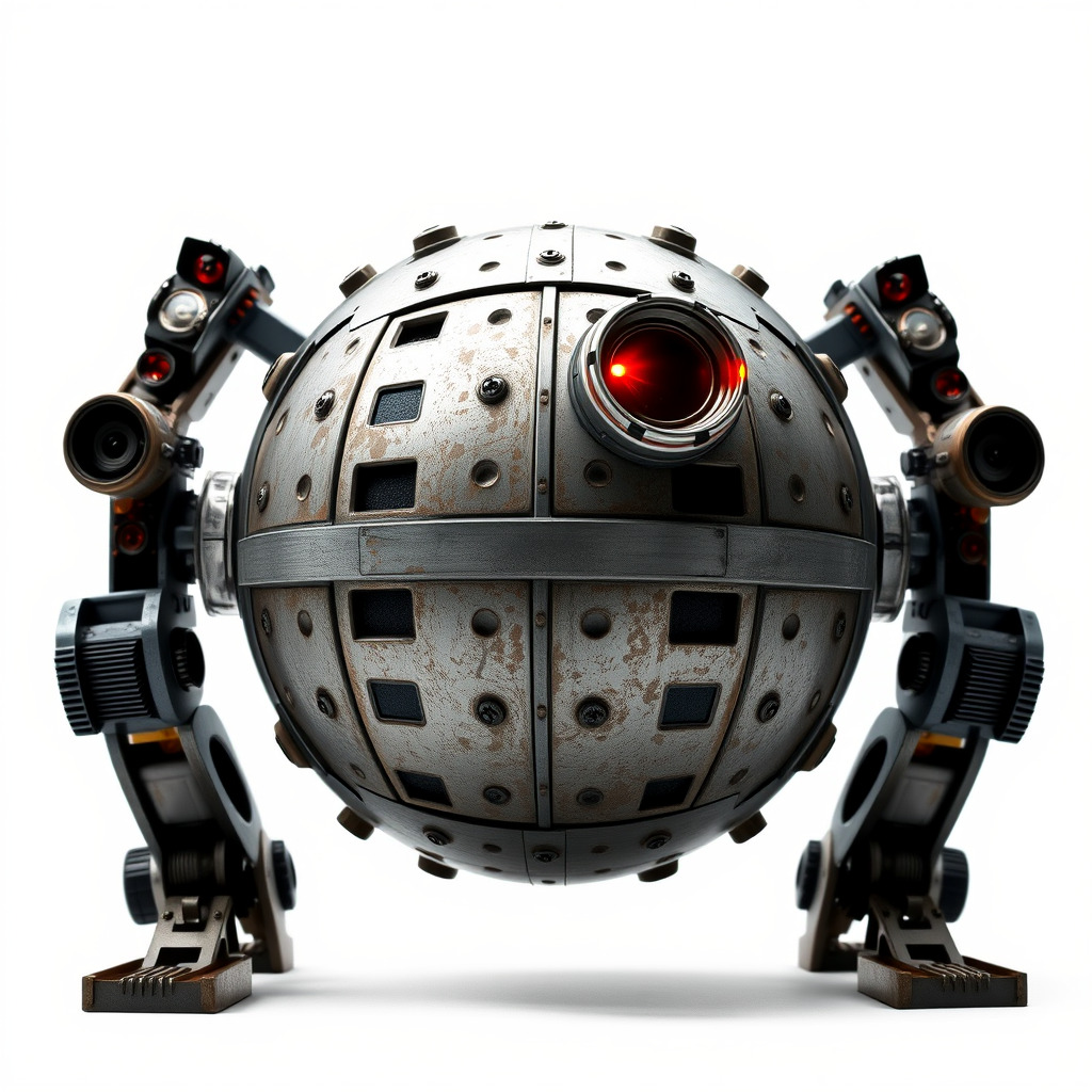 Futuristic Spherical Robot model pack Low-poly 3D model_3