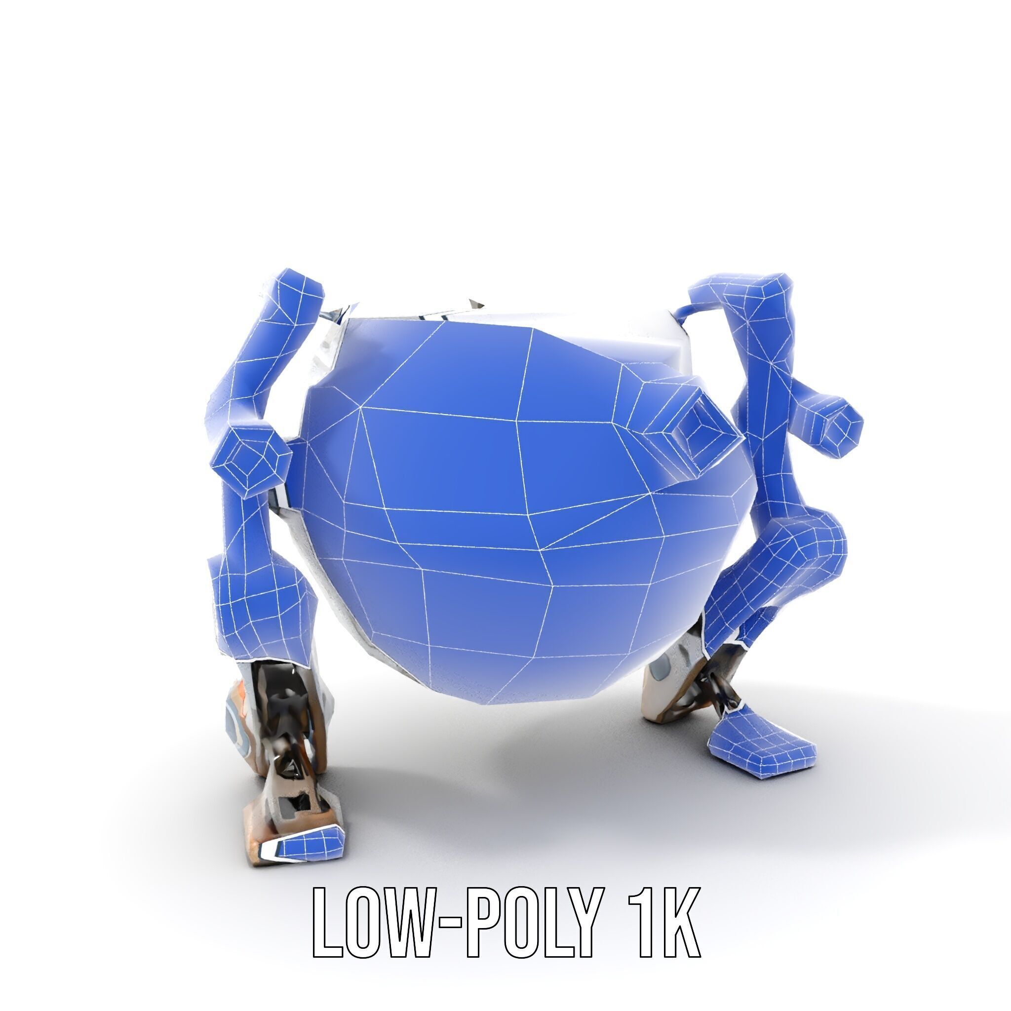 Futuristic Spherical Robot model pack Low-poly 3D model_8