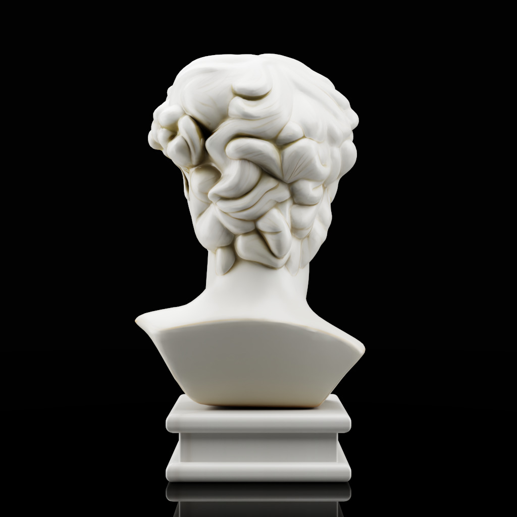 Greco-Roman Male Statue Bust 3D model_2