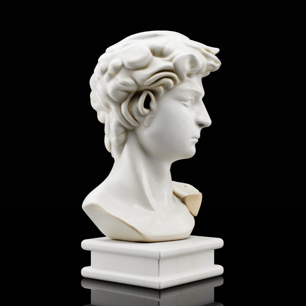 Greco-Roman Male Statue Bust 3D model_1