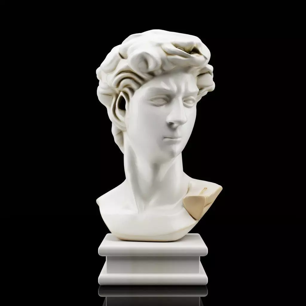 Greco-Roman Male Statue Bust 3D model_0