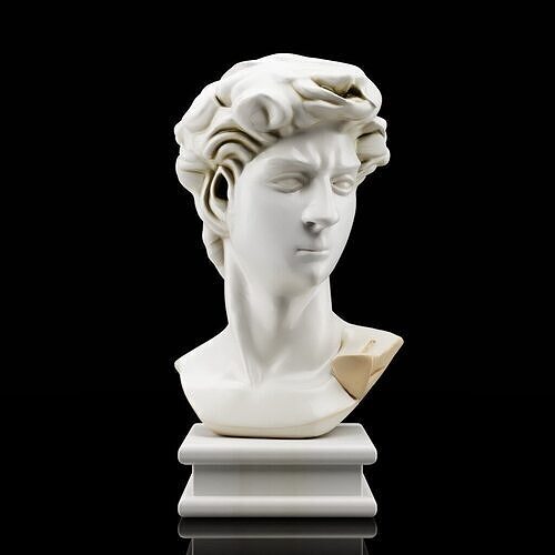 Greco-Roman Male Statue Bust 3D model