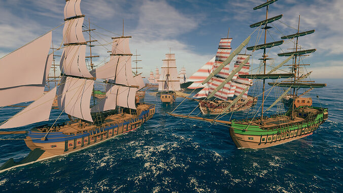 Stylized Pirate Ship - By Yorakeys Low-poly 3D model