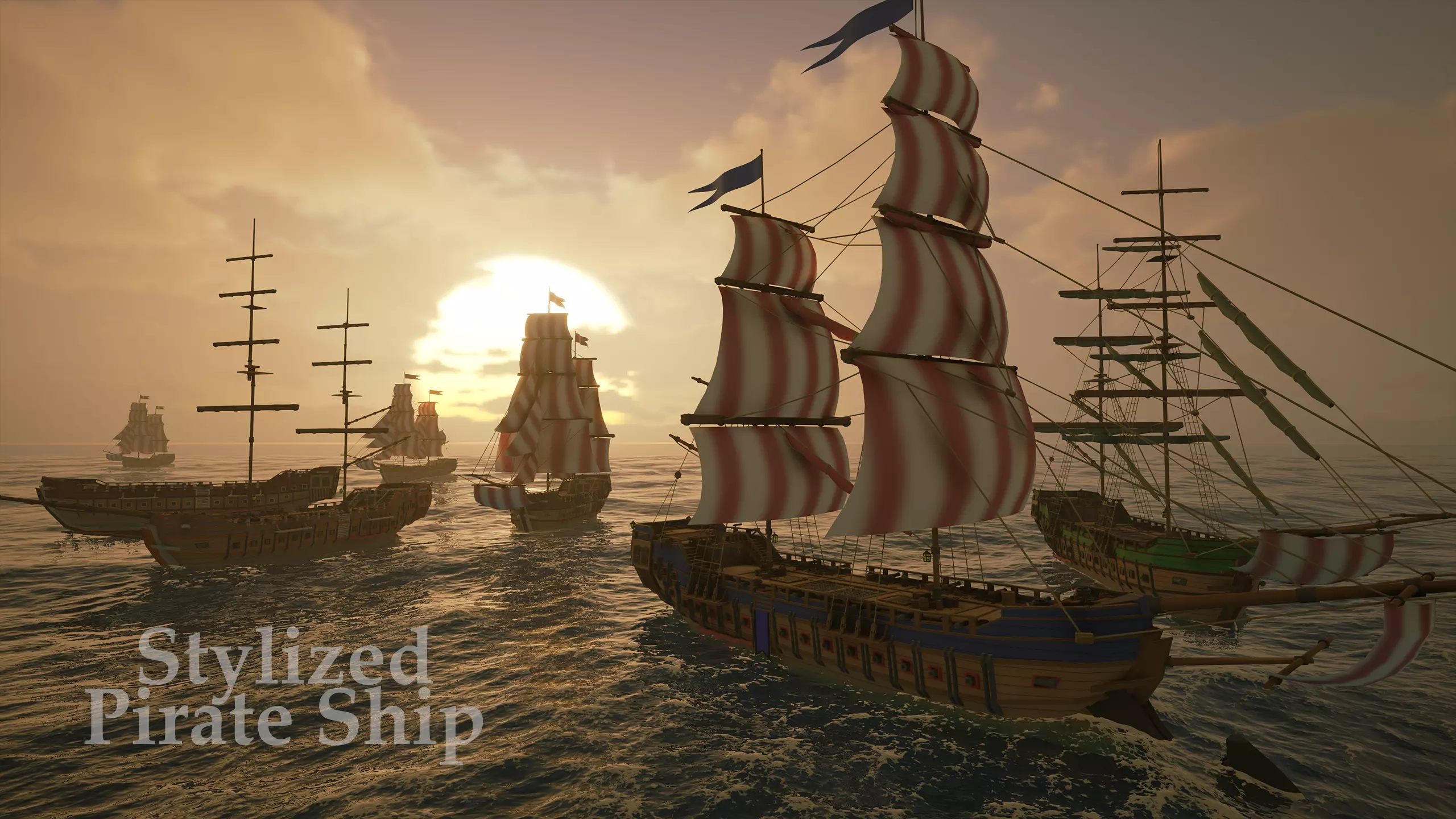 Stylized Pirate Ship - By Yorakeys Low-poly 3D model_8