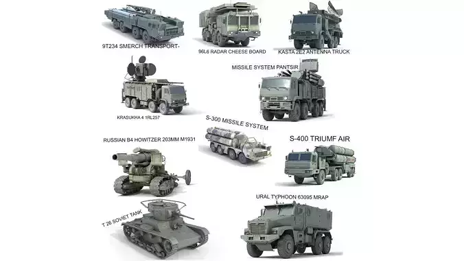 10 Military Vehicles Collection v10