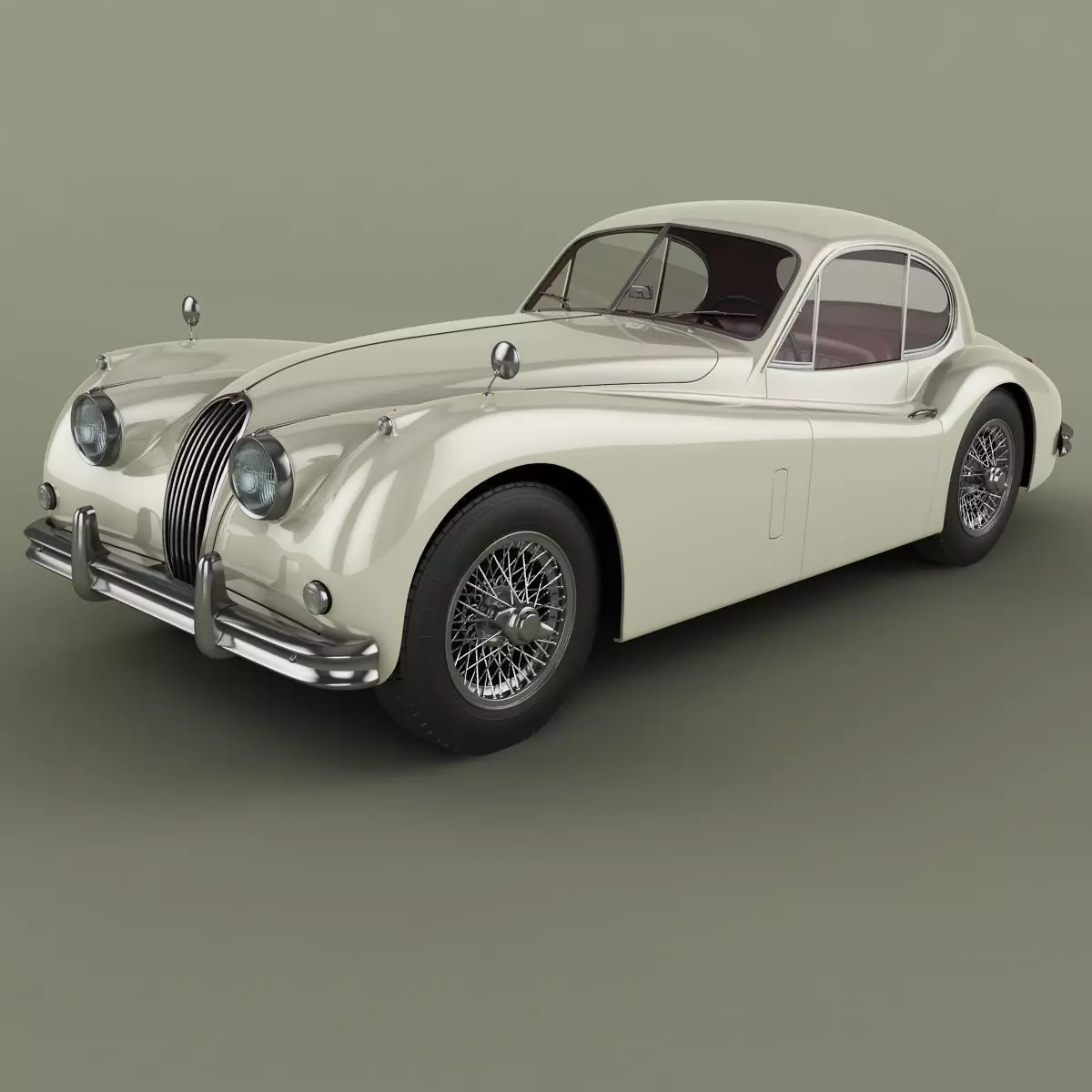 Jaguar XK140 Fixed Head Coupe 3D model_0