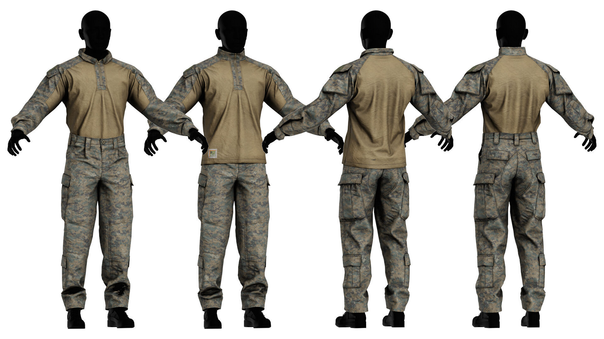 USMC FROG COMBAT UNIFORM Low-poly 3D model_2