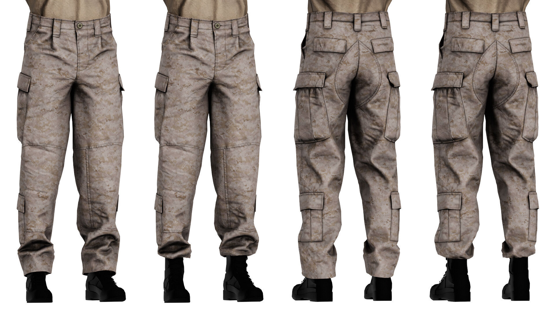 USMC FROG COMBAT UNIFORM Low-poly 3D model_3