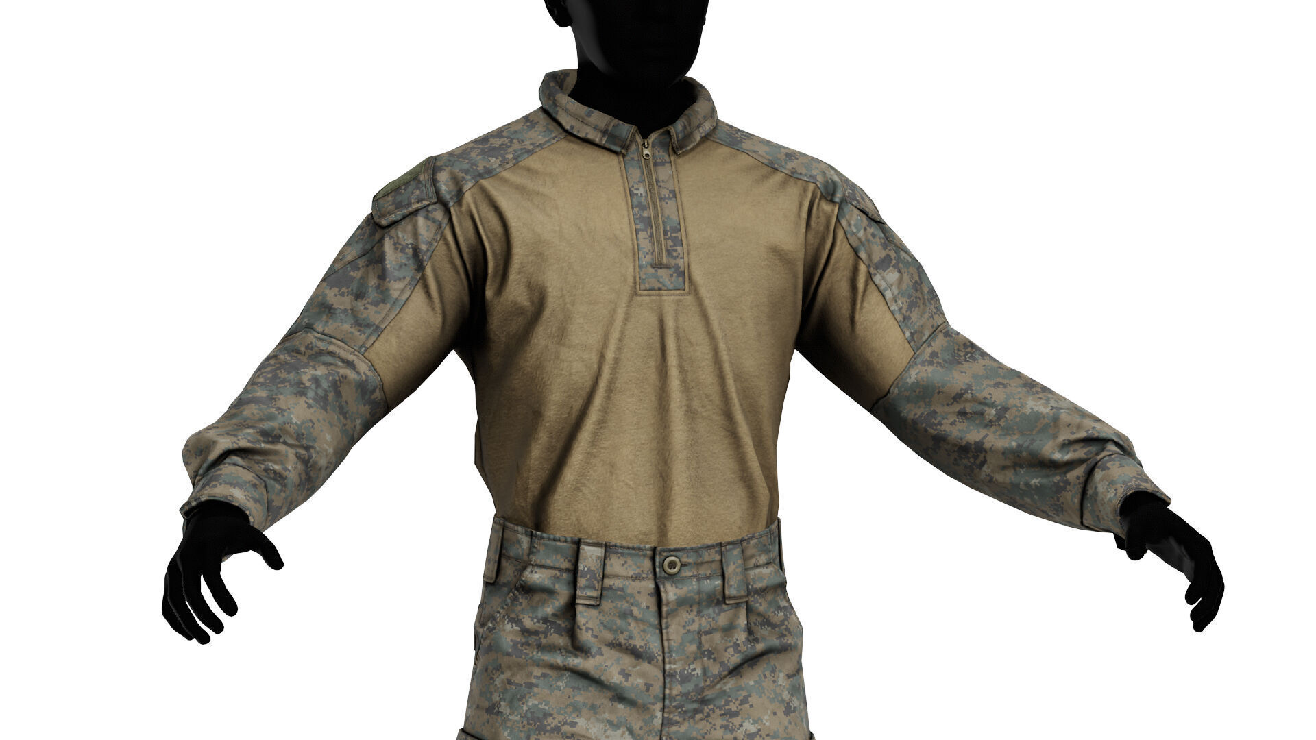 USMC FROG COMBAT UNIFORM Low-poly 3D model_5