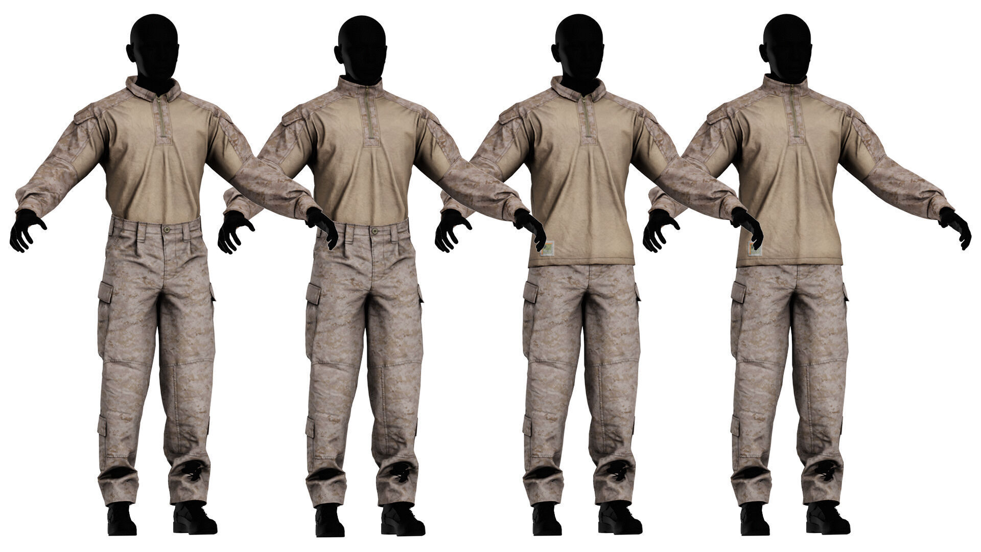 USMC FROG COMBAT UNIFORM Low-poly 3D model_1