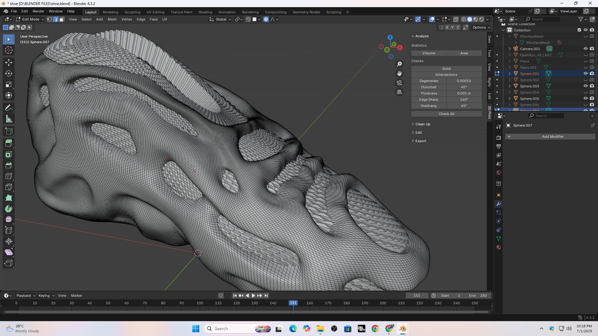 Futuristic Sneaker 3D Model for Product Design and 3D Printing 3D print model_3