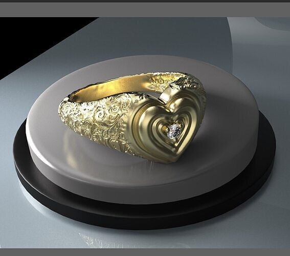 golden love ring Free 3D print model