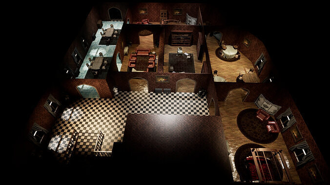 Mafia Safehouse Stylized Combat Environment Low-poly 3D model