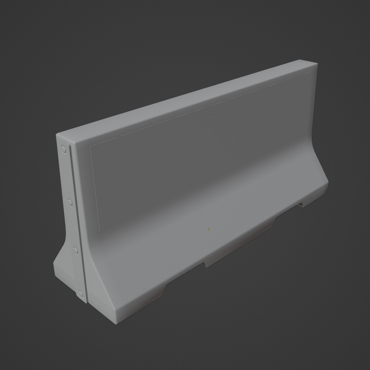 Large Concrete Barrier 04 Low-poly 3D model_9