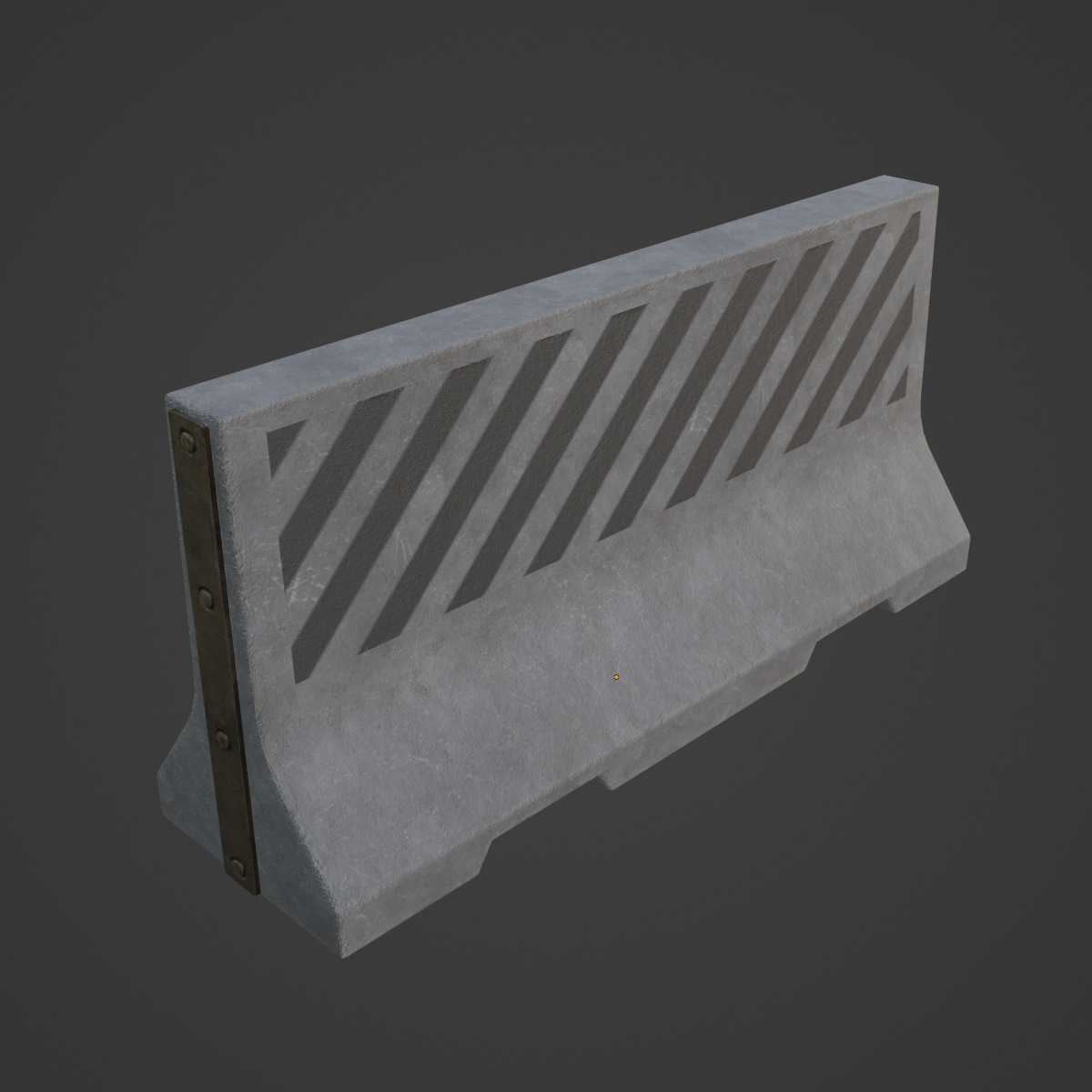 Large Concrete Barrier 04 Low-poly 3D model_6