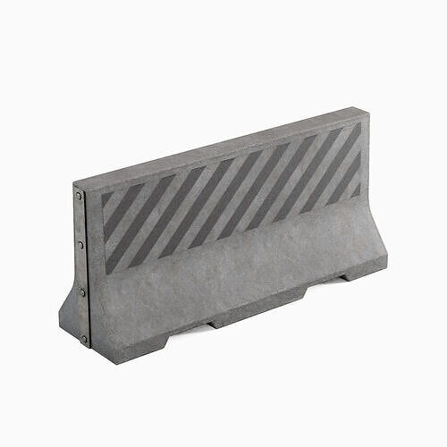 Large Concrete Barrier 04 Low-poly 3D model