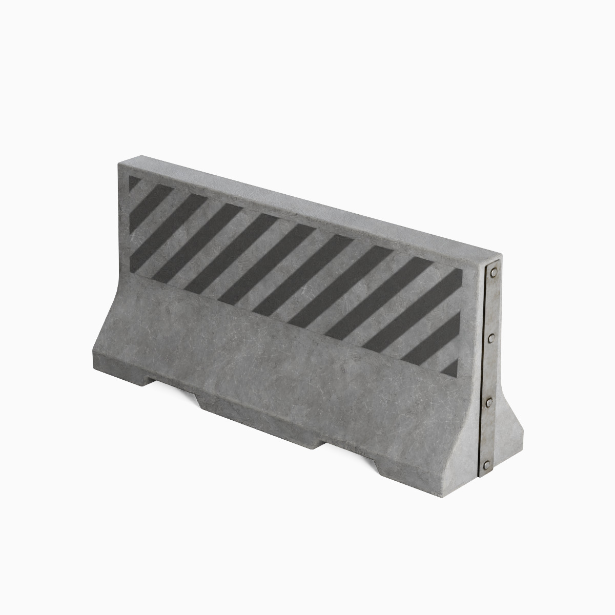 Large Concrete Barrier 04 Low-poly 3D model_4