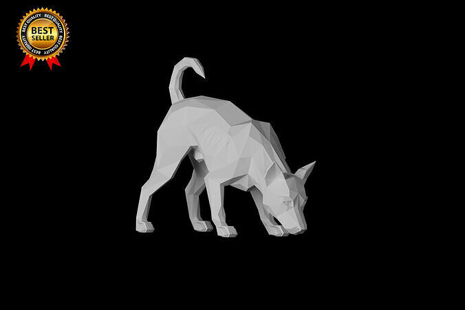 dog sculpture print model model nose close to floor 3D print model
