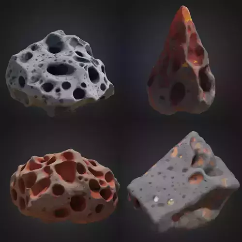 Lava Rock asset pack bundle - 4 different styles