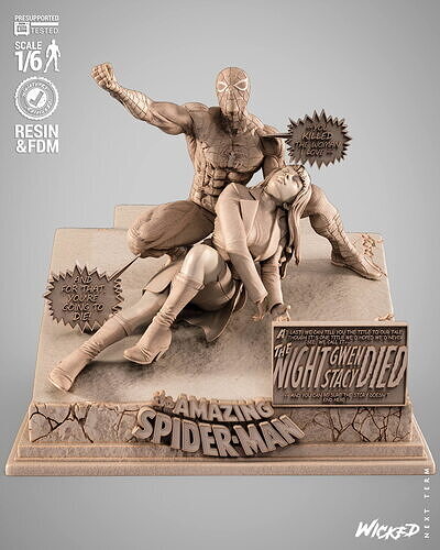 Wicked Marvel Spiderman and Gwen Diorama 3D print model
