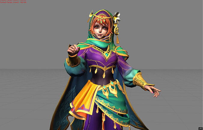 Rubby Crescent Dervish Low-poly 3D model