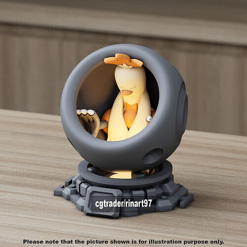 Combusken in healing machine pods from pokemon 3D print model
