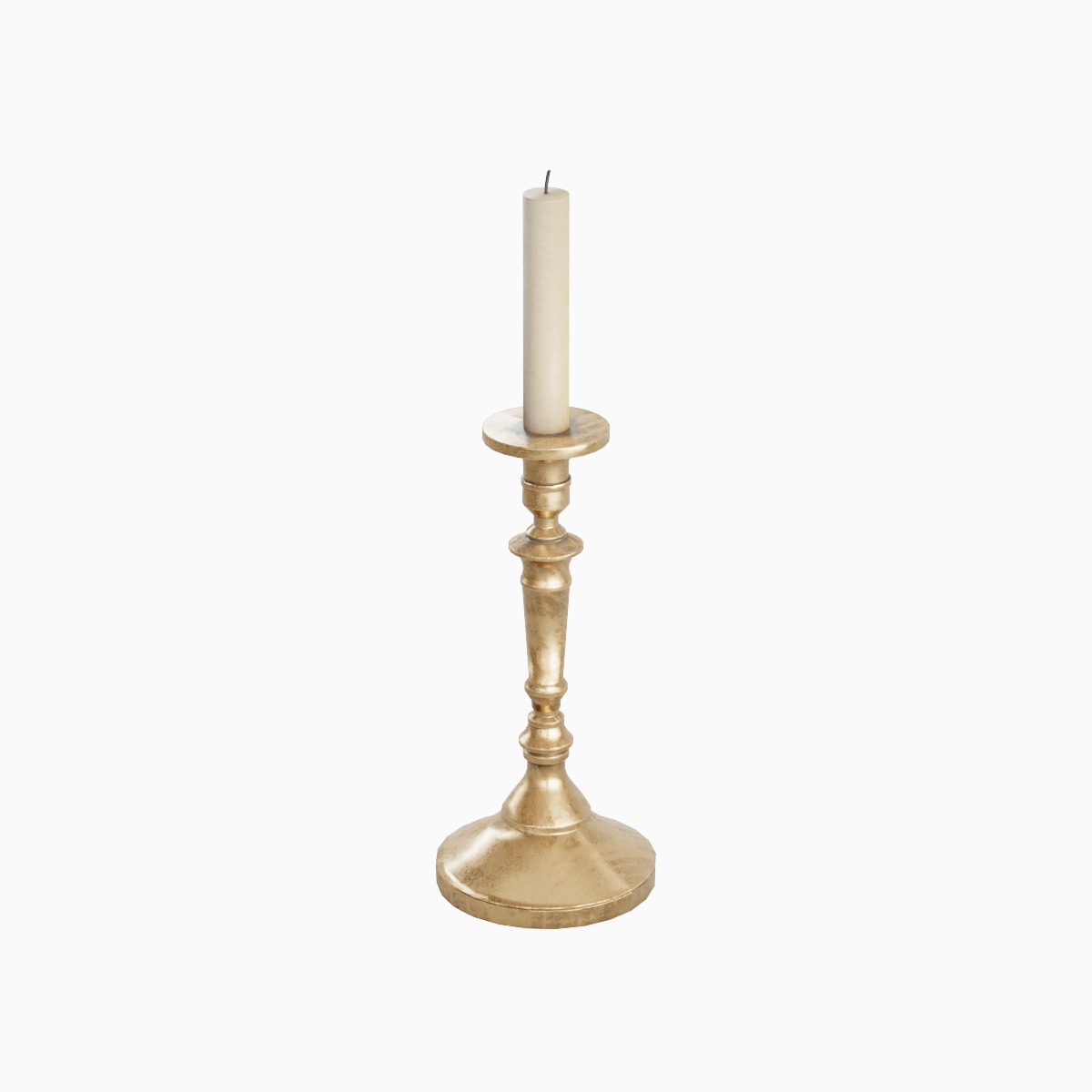 Vintage Candlestick 04 Low-poly 3D model_4