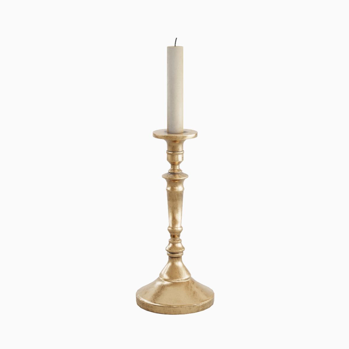 Vintage Candlestick 04 Low-poly 3D model_2