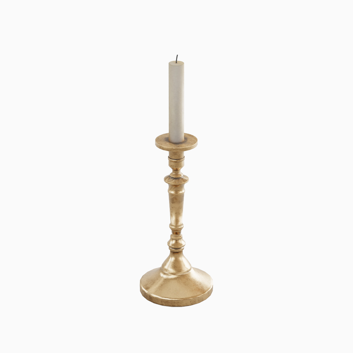 Vintage Candlestick 04 Low-poly 3D model_5