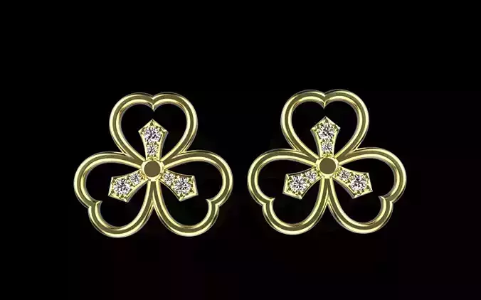 Heart stud earring model 1090