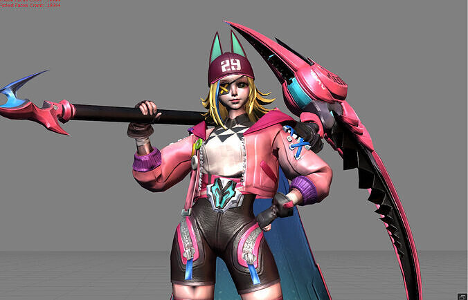 Rubby Neon Edge Low-poly 3D model