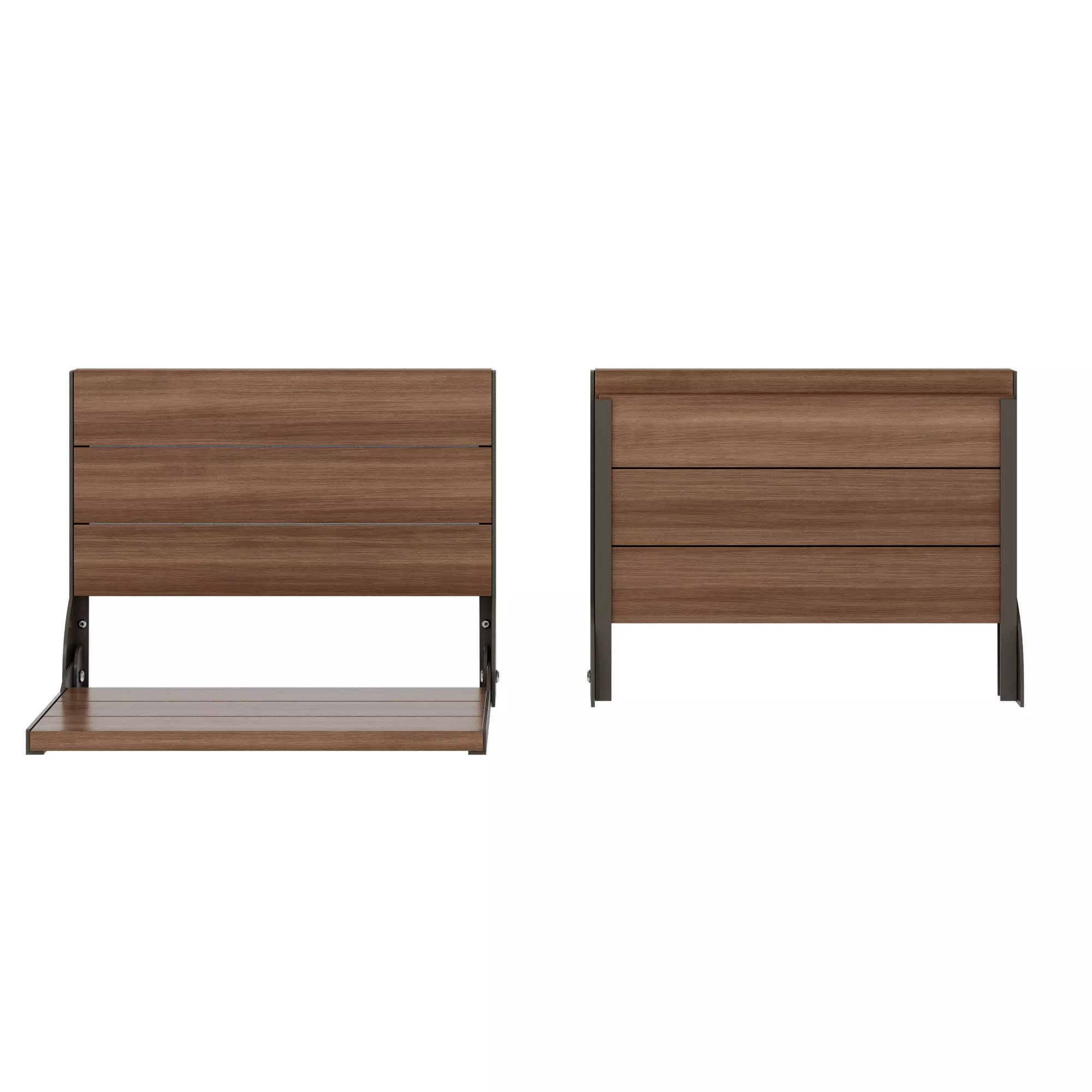 Stainless and Teak Folding Shower Seat by Moen 3D model