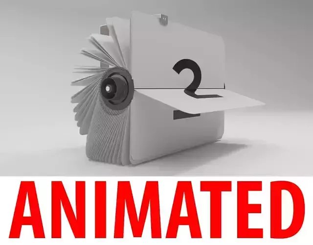 Animated Flip Clock  3D model