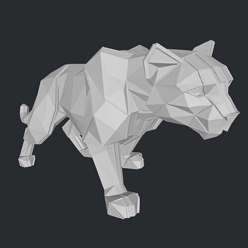 origami jaguar figure 3D print model
